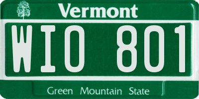 VT license plate WIO801
