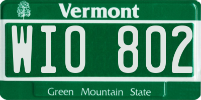 VT license plate WIO802