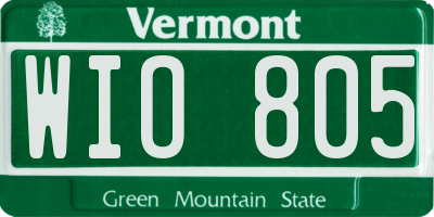 VT license plate WIO805