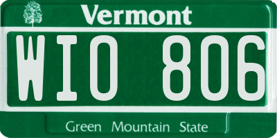 VT license plate WIO806