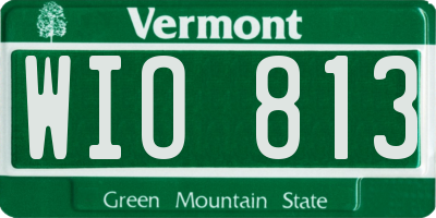 VT license plate WIO813
