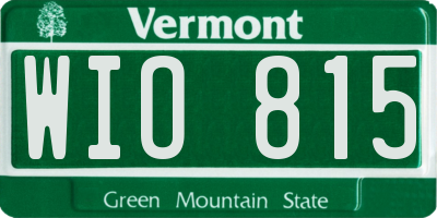 VT license plate WIO815