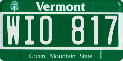 VT license plate WIO817