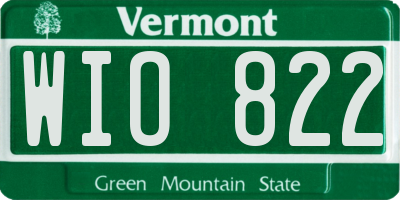 VT license plate WIO822