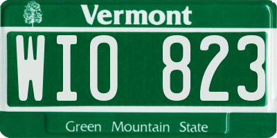 VT license plate WIO823