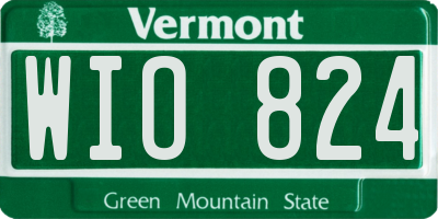 VT license plate WIO824