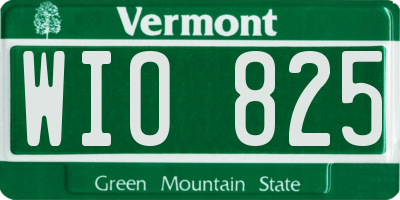 VT license plate WIO825