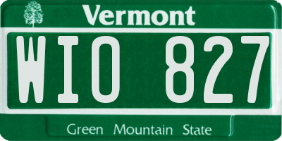 VT license plate WIO827