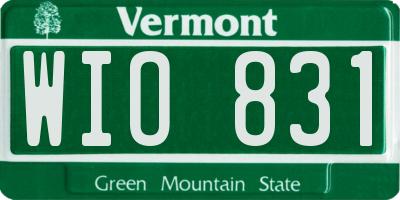 VT license plate WIO831