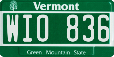 VT license plate WIO836