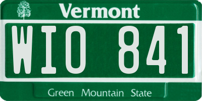 VT license plate WIO841
