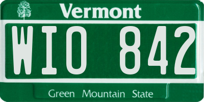 VT license plate WIO842