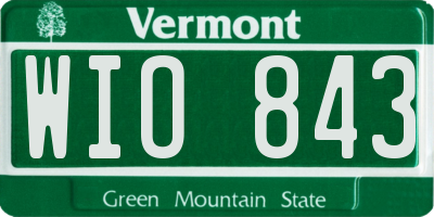 VT license plate WIO843