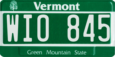 VT license plate WIO845