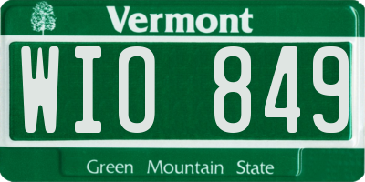 VT license plate WIO849