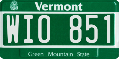 VT license plate WIO851