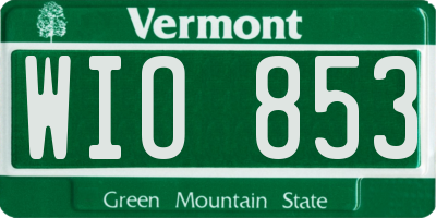 VT license plate WIO853