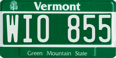 VT license plate WIO855