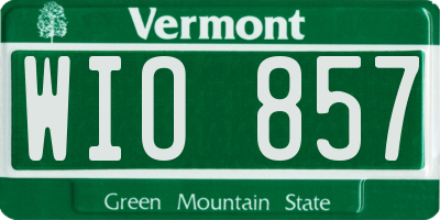 VT license plate WIO857