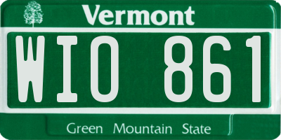 VT license plate WIO861