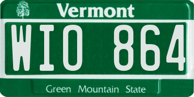 VT license plate WIO864