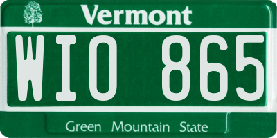 VT license plate WIO865