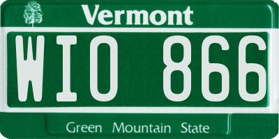 VT license plate WIO866
