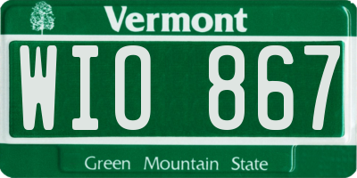 VT license plate WIO867