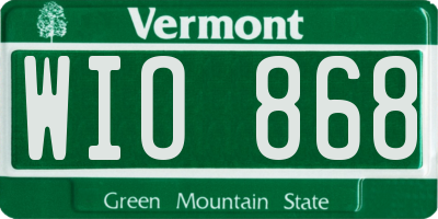 VT license plate WIO868