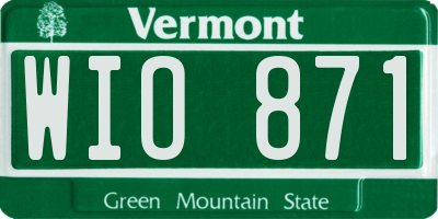 VT license plate WIO871