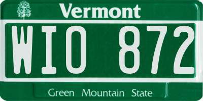 VT license plate WIO872