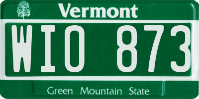 VT license plate WIO873