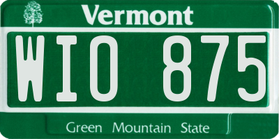 VT license plate WIO875
