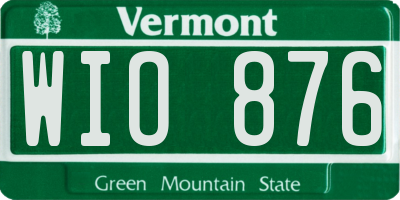 VT license plate WIO876