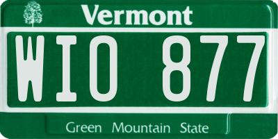 VT license plate WIO877
