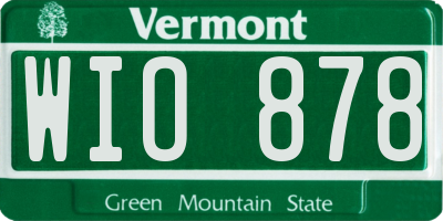 VT license plate WIO878