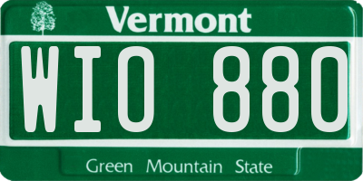 VT license plate WIO880