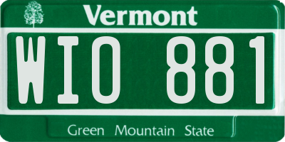 VT license plate WIO881