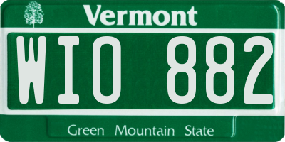 VT license plate WIO882