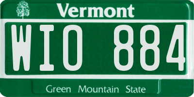 VT license plate WIO884