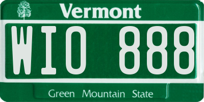 VT license plate WIO888