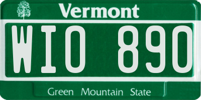 VT license plate WIO890