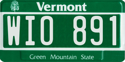 VT license plate WIO891