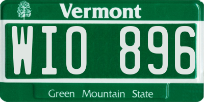 VT license plate WIO896