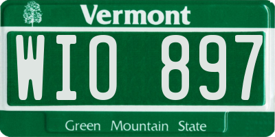 VT license plate WIO897