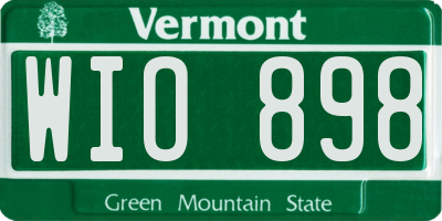 VT license plate WIO898