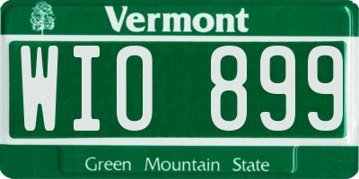 VT license plate WIO899