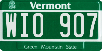 VT license plate WIO907