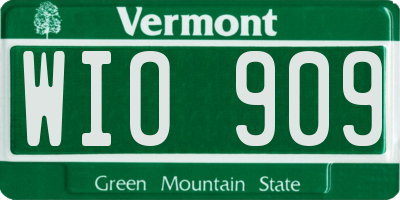 VT license plate WIO909