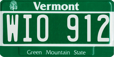 VT license plate WIO912